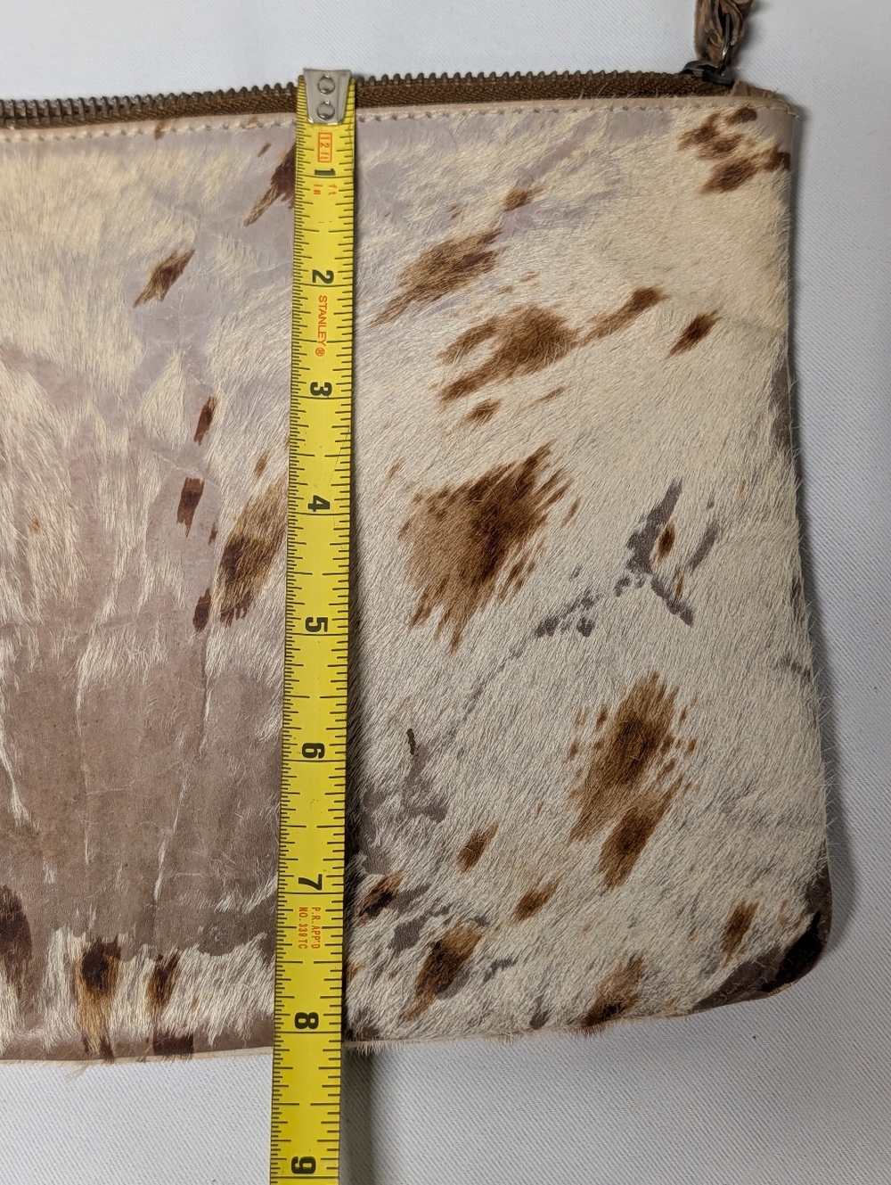 Luxurious Spotted Cowhide Wristlet Clutch - Brown & Cream - Picture 12 of 12